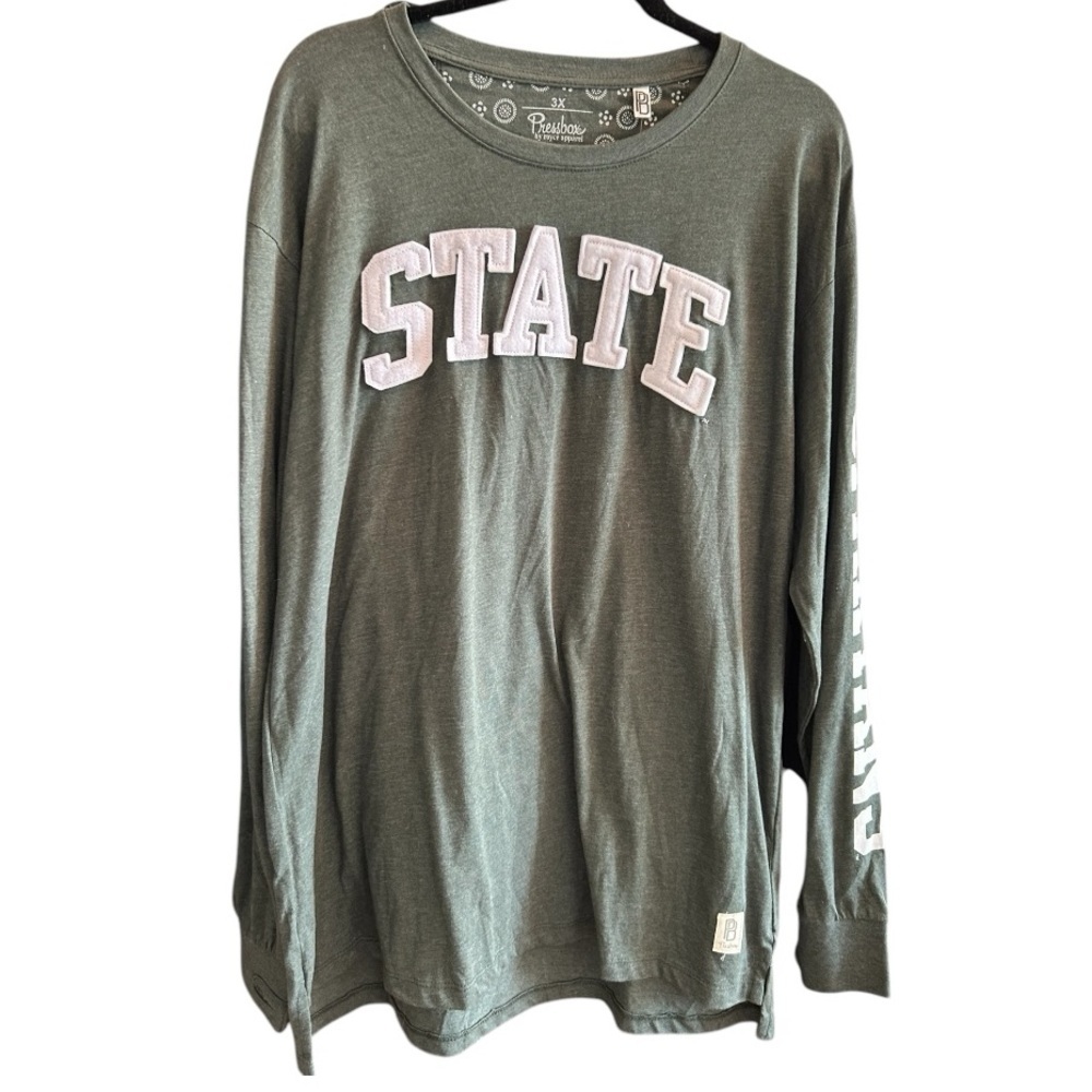 Pressbox Michigan State Green Long Sleeve Shirt Size 3X